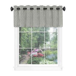 58" Rod Pocket Panel with Attached Valance All-In-One Neutral Texture Home